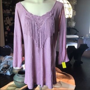 Coco & Jameson fringed Blouse